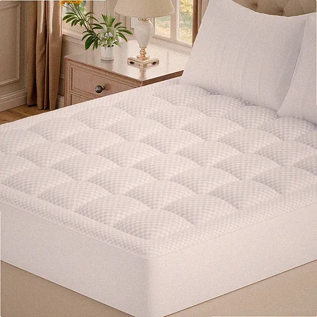 King Quilted Fitted Mattress Pad - Cooling Soft Cover, 21 Inch Deep, 78x80