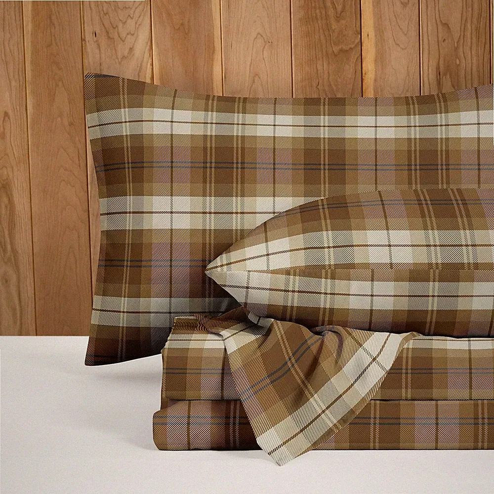 Plaid Bed Sheets, 4-Piece Sheet Set, Scottish Tartan Christmas Geometric Vi...