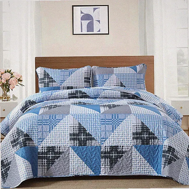 Plaid/Patchwork/Geometric,Soft/Lightweight Bedspread Coverlet Set - GG Home