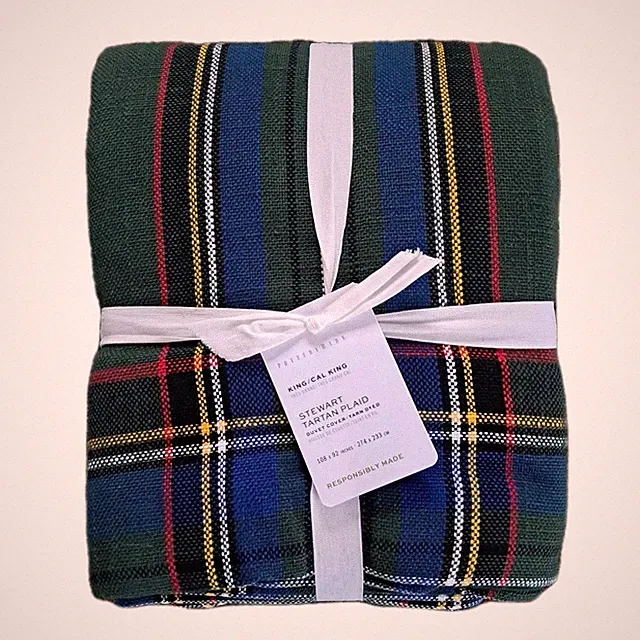 Pottery Barn Stewart Plaid Cotton Duvet Cover King/ California King Size