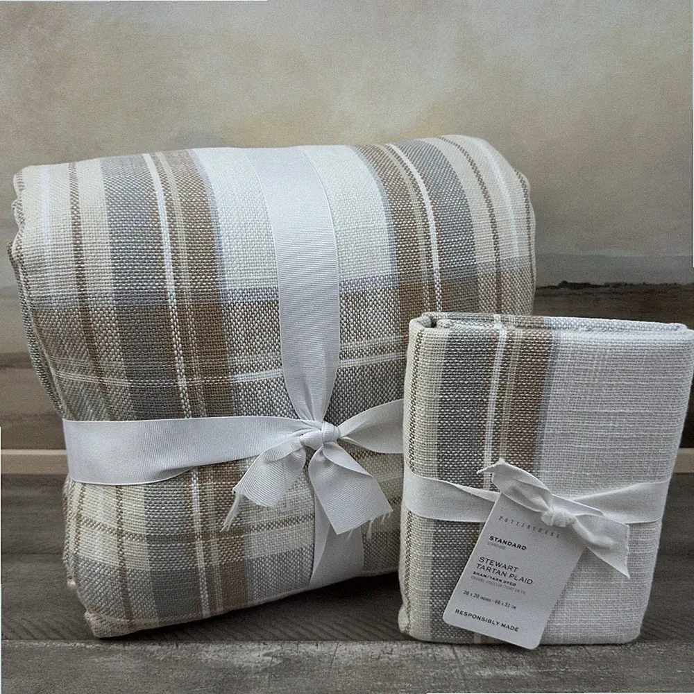 Pottery Barn Stewart Tartan Plaid Duvet Cover Full/Queen+(1) Standard Sham Read