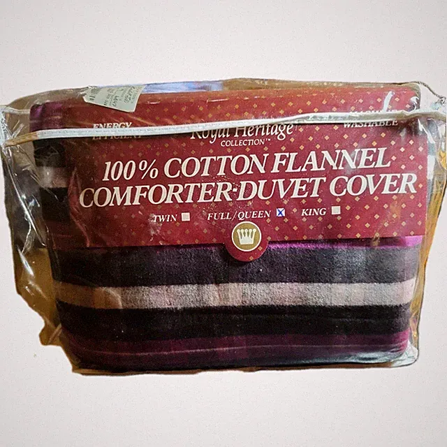ROYAL HERITAGE 100% COTTON FLANNEL COMFORTER COVER DUVET FULL/ QUEEN NWT 86x86