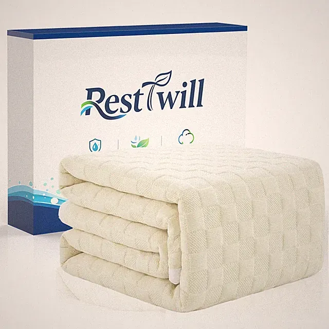 Waterproof Mattress Protector with Deep Pocket, 3D Waffle Bed Cover, Soft Org...